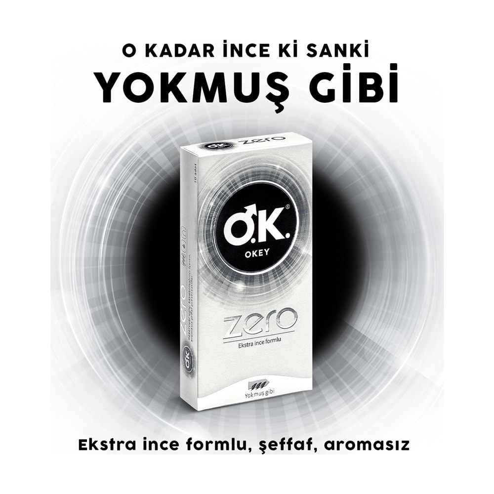 Okey Prezervatif 10 Adet Zero (Ekstra İnce Formlu)