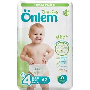 Önlem Bebek Bezi Botanika Beden:4+ (9-16KG) Maxi Plus 62 Adet Fırsat Pk