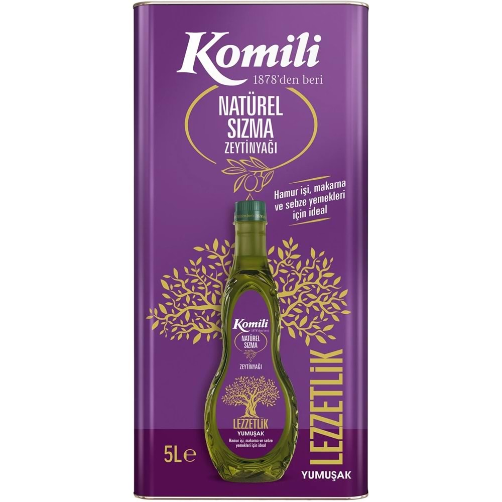 Komili Zeytinyağı 5LT Natural Ege Sızması (Teneke)