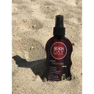 Beach Day Bronzlaştırıcı Cacao Oıl Kakao Yağ Hindistan Cevizi Suya Dayanıklı 6F 150ML Sprey