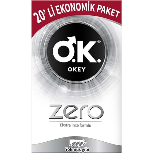 Okey Prezervatif 20 Adet Zero (Ekstra İnce Formlu) Ekonomik Pk