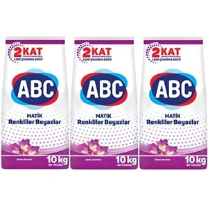 Abc Matik Toz Çamaşır Deterjanı 30Kg (3PK*10KG) Bahar Esintisi/Renkliler Beyazlar (198 Yıkama)