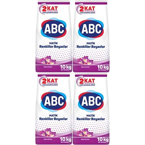 Abc Matik Toz Çamaşır Deterjanı 40Kg (4PK*10KG) Bahar Esintisi/Renkliler Beyazlar (264 Yıkama)