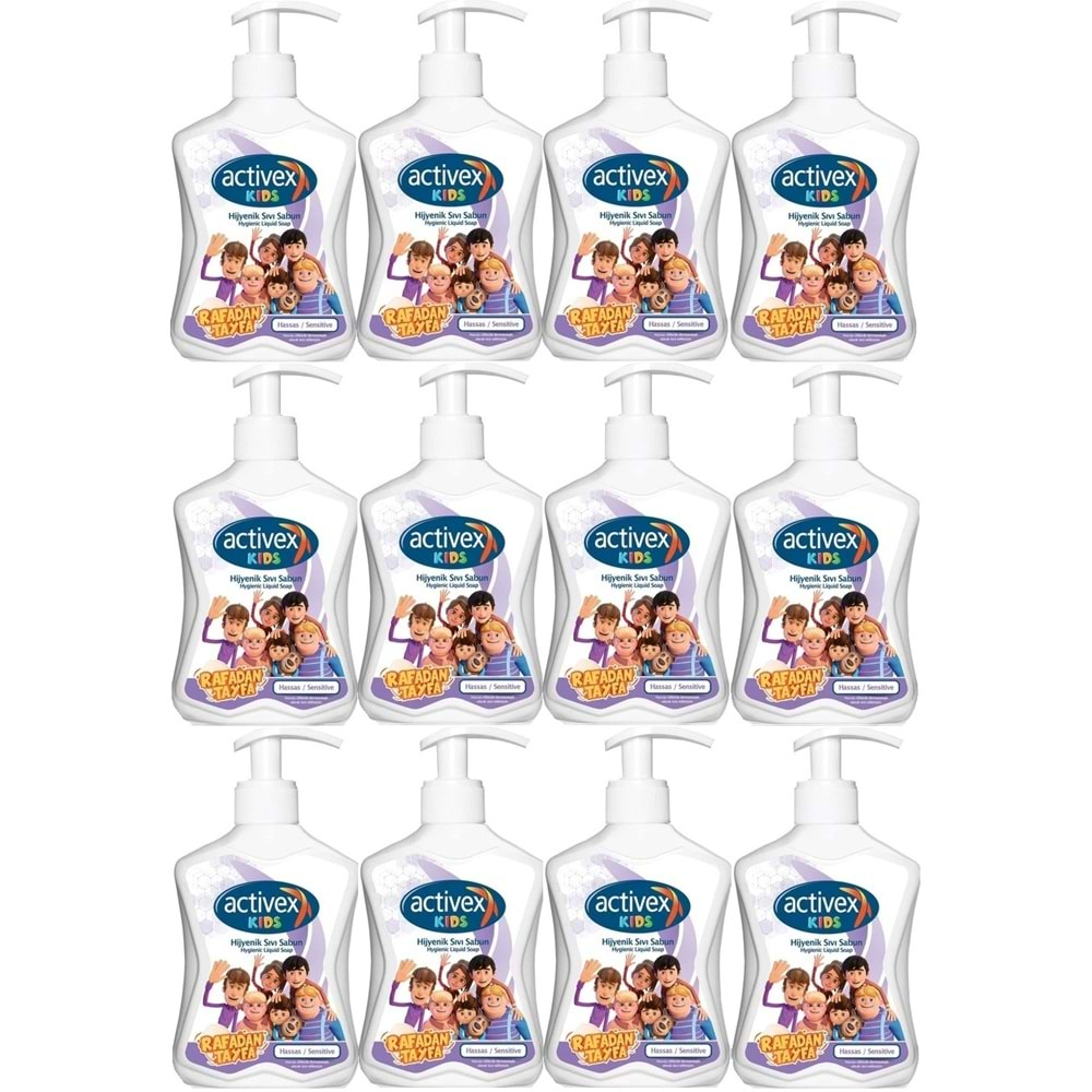 Activex Antibakteriyel Sıvı Sabun Hassas/Sensitive 300ML Pompalı (Rafadan Tayfa Serisi) (12 Li Set)