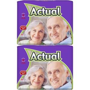 Actual Yetişkin Hasta Bezi Bel Bantlı L-Büyük 60 Adet (2Pk*30)