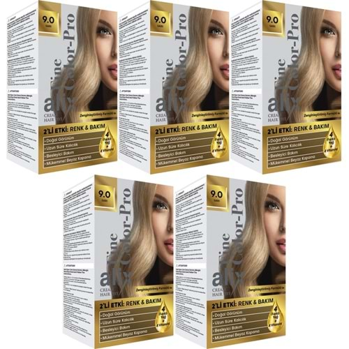 Alix 50ML Kit Saç Boyası 9.0 Sarı (5 Li Set)