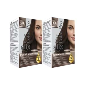 Alix 50ML Kit Saç Boyası 5.8 Büyüleyici Kahve (2 Li Set)