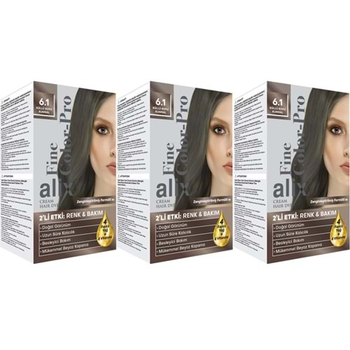 Alix 50ML Kit Saç Boyası 6.1 Küllü Koyu Kumral (3 Lü Set)