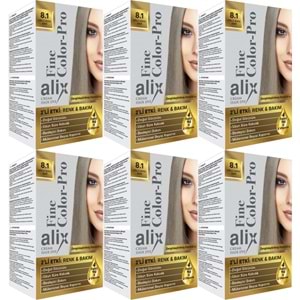 Alix 50ML Kit Saç Boyası 8.1 Küllü Koyu Sarı (6 Lı Set)