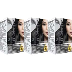 Alix 50ML Kit Saç Boyası 1.0 Siyah (3 Lü Set)