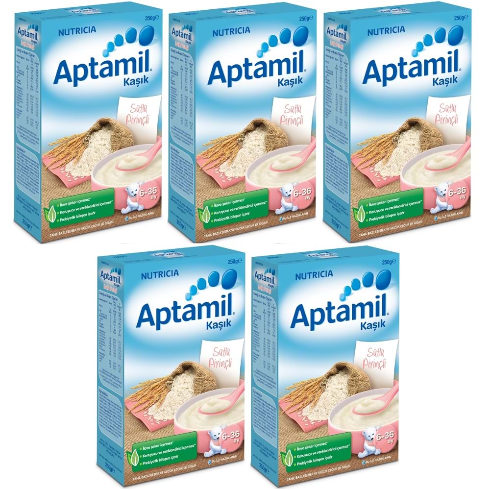Aptamil Kaşık Maması 250Gr Sütlü Pirinçli 5 Li Set