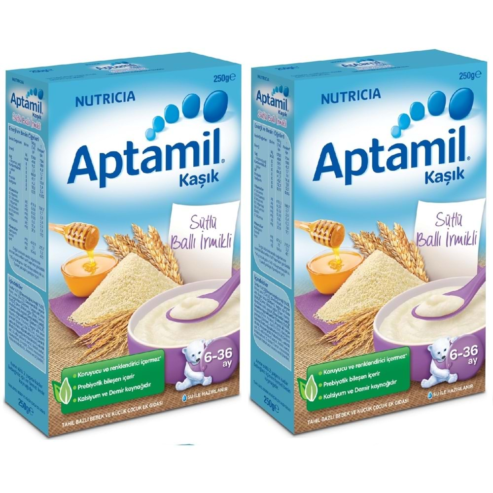 Aptamil Kaşık Maması 250Gr Sütlü Ballı İrmikli 2 Li Set