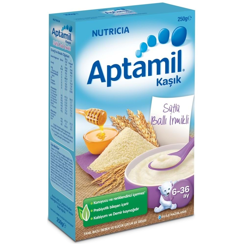 Aptamil Kaşık Maması 250Gr Sütlü Ballı İrmikli 6 Lı Set