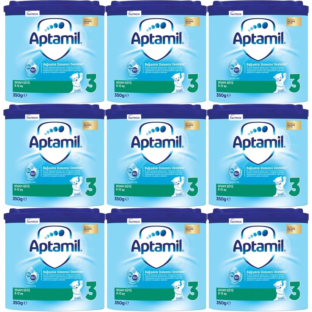 Nutrıcıa Aptamil 350GR Devam Sütü No:3 (9-12 Ay) (9 Lu Set)