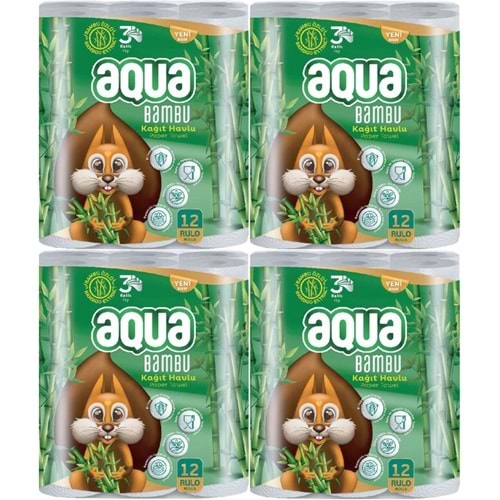 Aqua Kağıt Havlu 3 Katlı 48 Li Set Bambu (4PK*12)