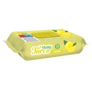Baby Turco Islak Havlu Mendil 70 Yaprak Limon 9 Lu Set Plastik Kapaklı (630 Yaprak)