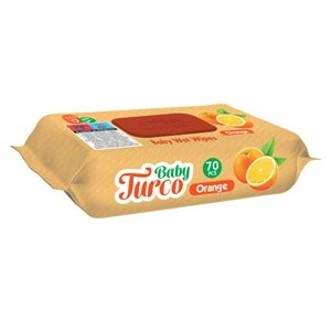 Baby Turco Islak Havlu Mendil 70 Yaprak Portakal 6 Lı Set Plastik Kapaklı (420 Yaprak)