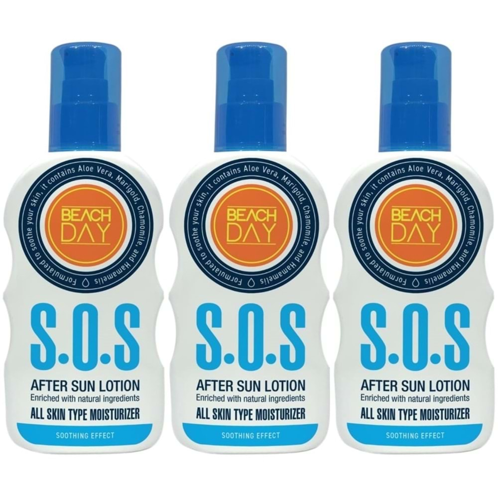 Beach Day S.O.S After Sun Lotıon Güneş Sonrası Losyon 150ML Sprey (3 Lü Set)