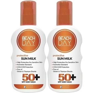 Beach Day Koruyucu Sun Mılk Süt Losyon 50F 150ML Sprey (2 Li Set)