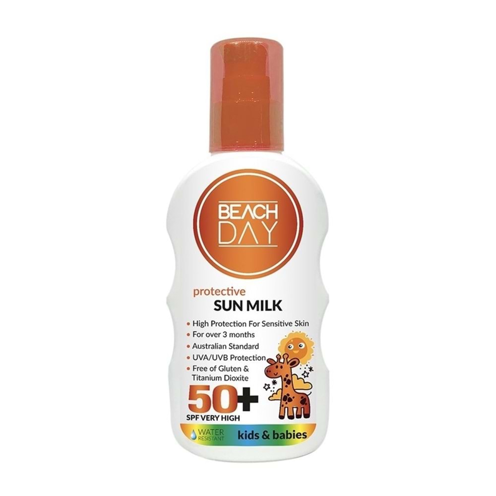 Beach Day Koruyucu Sun Mılk Süt Losyon 50+ F (Bebek & Çocuk) 150ML Sprey (5 Li Set)