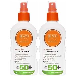 Beach Day Koruyucu Sun Mılk Süt Losyon 50+ (Alerji) 150ML Sprey (2 Li Set)