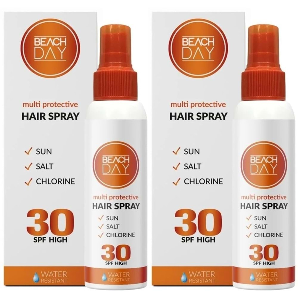 Beach Day Haır Sprey Saç İçin Güneş Koruma Spreyi 100ML 30F (2 Li Set)