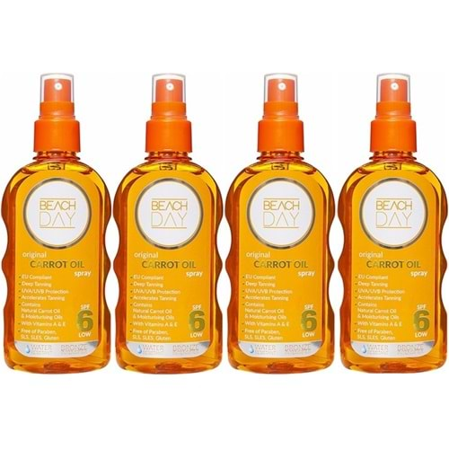 Beach Day Bronzlaştırıcı Carrot Oıl 6f 150ML Sprey (4 Lü Set)