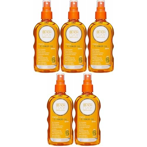 Beach Day Bronzlaştırıcı Carrot Oıl 6f 150ML Sprey (5 Li Set)