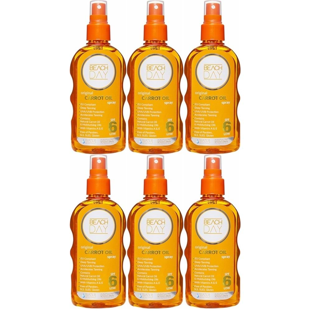 Beach Day Bronzlaştırıcı Carrot Oıl 6f 150ML Sprey (6 Lı Set)