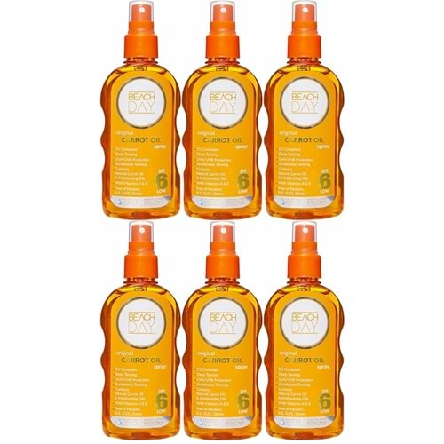 Beach Day Bronzlaştırıcı Carrot Oıl 6f 150ML Sprey (6 Lı Set)