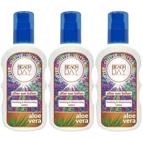 Beach Day After Sun Lotion Işıltılı Güneş Sonrası Losyon (Simli) 150ML (3 Lü Set)