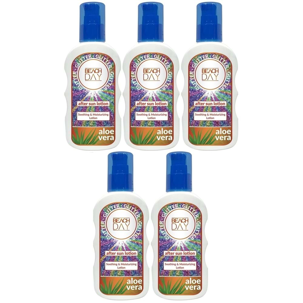 Beach Day After Sun Lotion Işıltılı Güneş Sonrası Losyon (Simli) 150ML (5 Li Set)