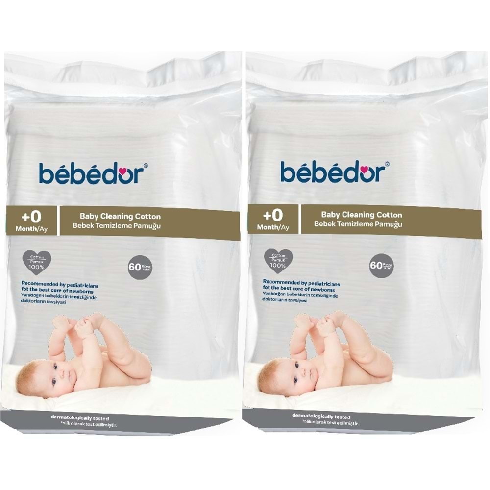 Bebedor Bebek Temizleme Pamuğu 120 Adet (2Pk*60)