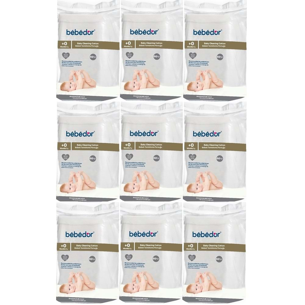 Bebedor Bebek Temizleme Pamuğu 540 Adet (9Pk*60)