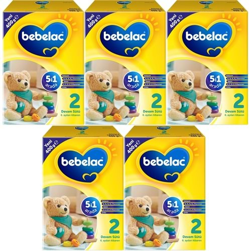 Bebelac 400GR No:2 Devam Sütü (6-9 Ay) (5 Li Set)