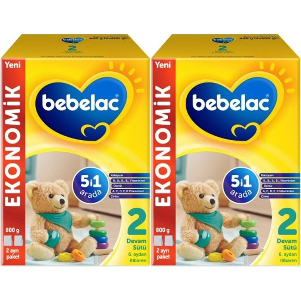 Bebelac 800GR No:2 Devam Sütü (6-12 Ay) (2 Li Set)