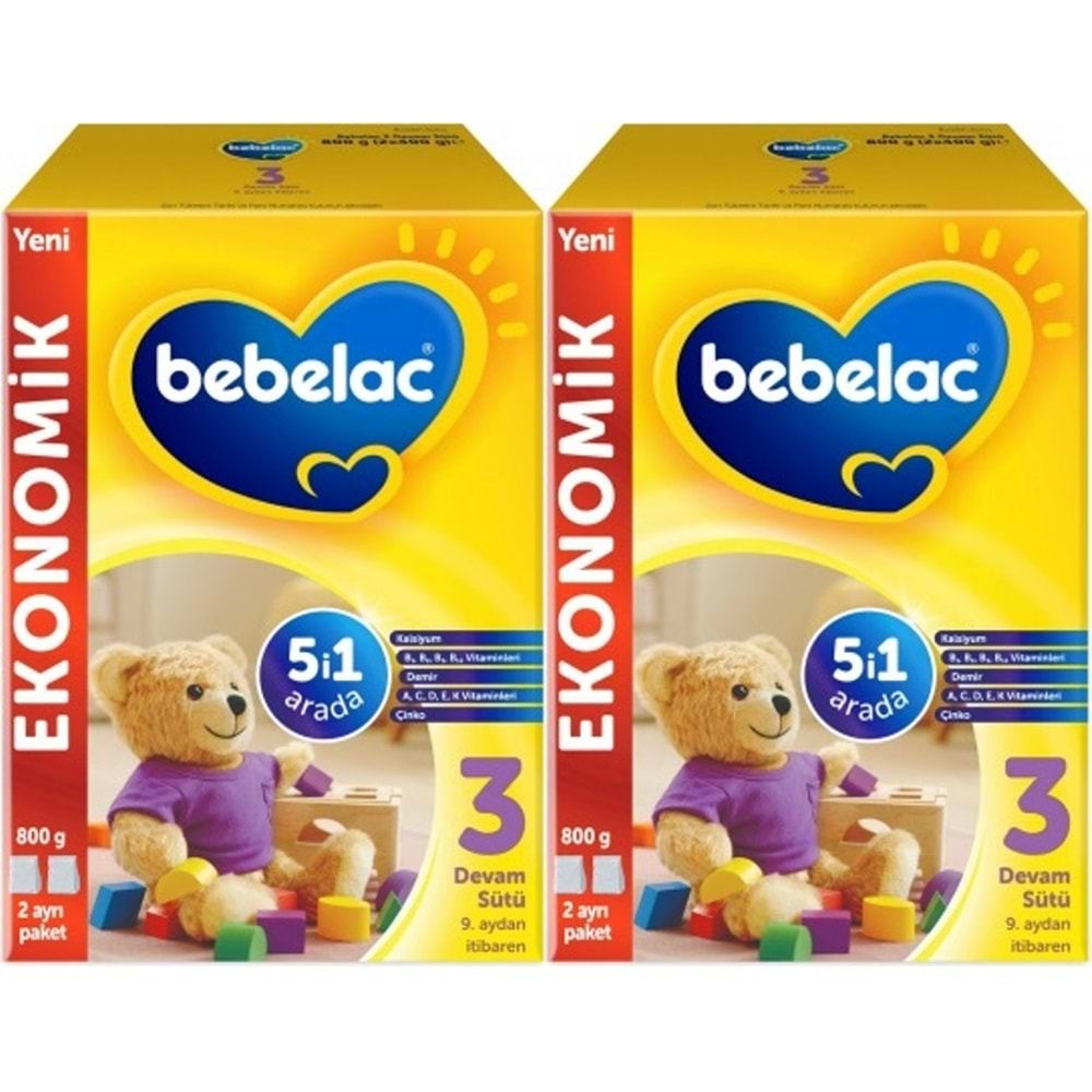 Bebelac 800GR No:3 Devam Sütü (9-12 Ay) (2 Li Set)