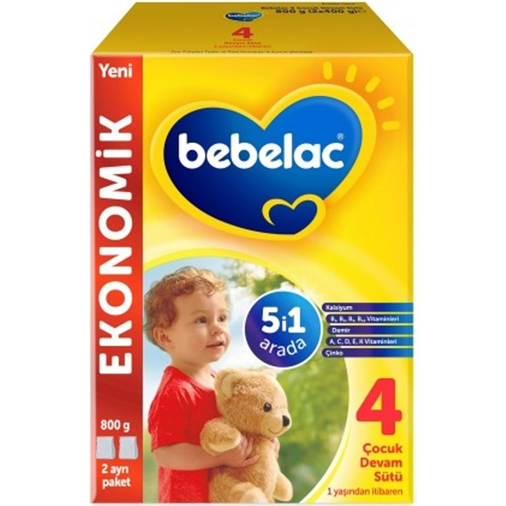 Bebelac 800GR No:4 Devam Sütü (1+ Yaş) (2 Li Set)