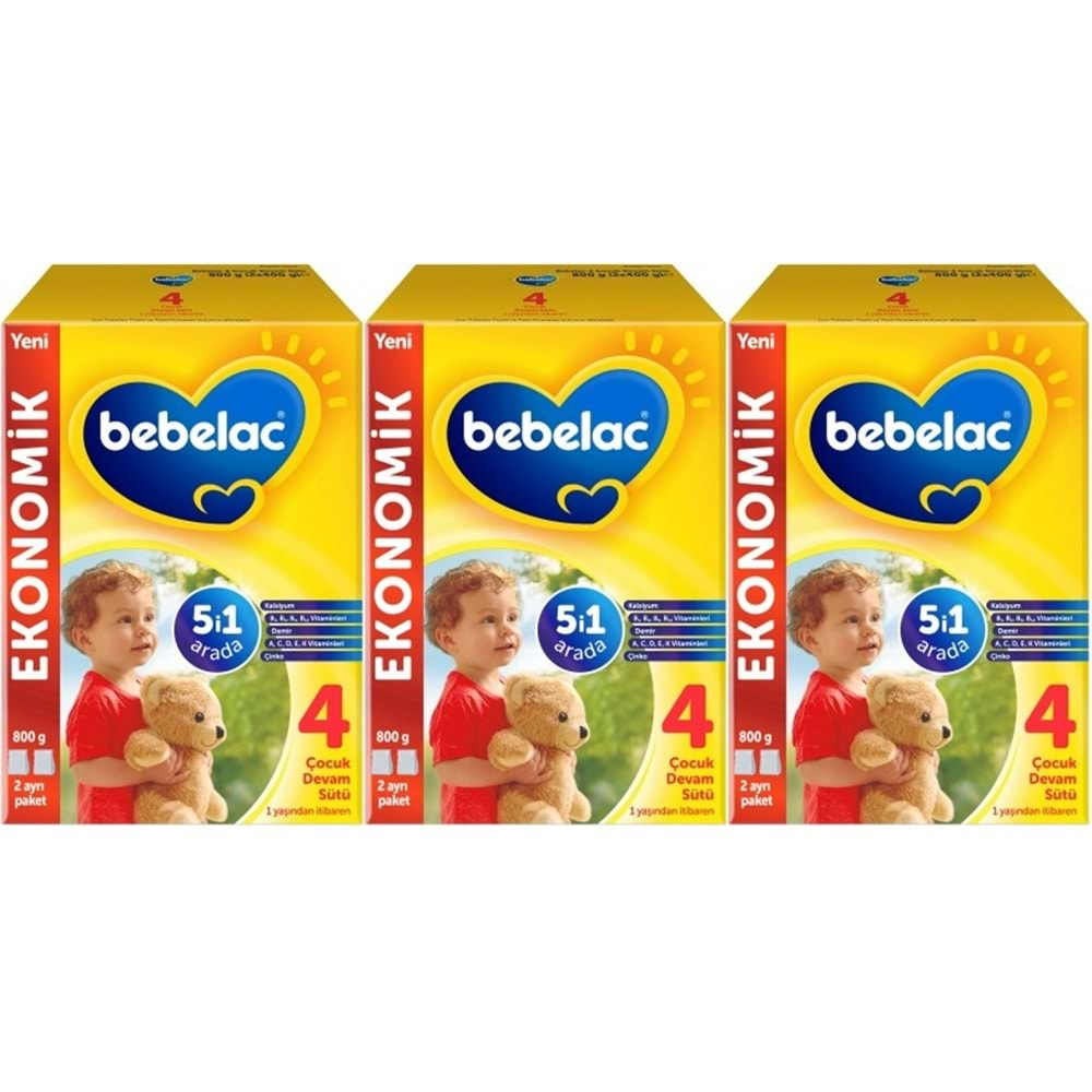 Bebelac 800GR No:4 Devam Sütü (1+ Yaş) (3 Lü Set)