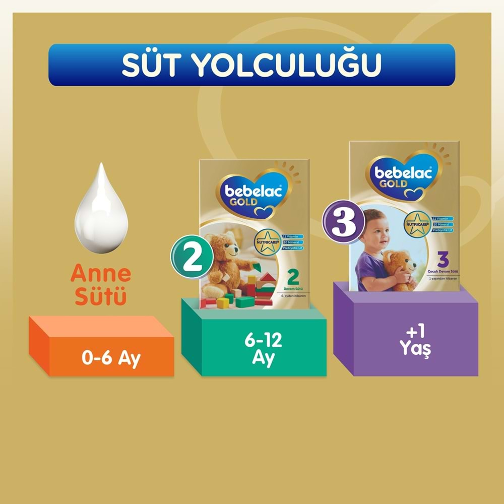 Bebelac Gold 800GR No:3 Devam Sütü (1+ Yaş) (6 Lı Set)