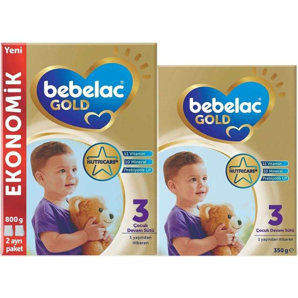 Bebelac Gold 1150GR (800GR+350GR) No:3 Devam Sütü (1+ Yaş) (2 Li Set)