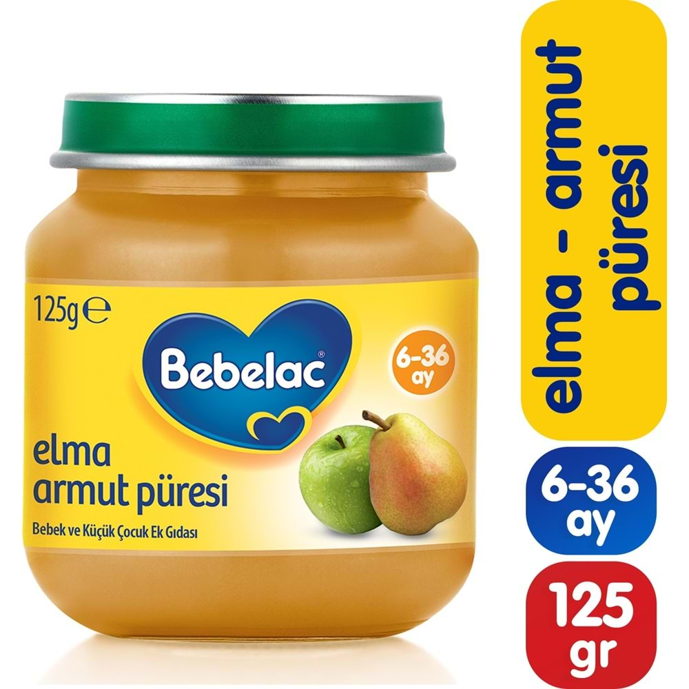 Bebelac Kavanoz Maması Püre 125GR Elma Armut (3 Lü Set)