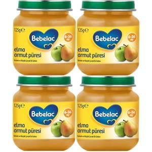 Bebelac Kavanoz Maması Püre 125GR Elma Armut (4 Lü Set)