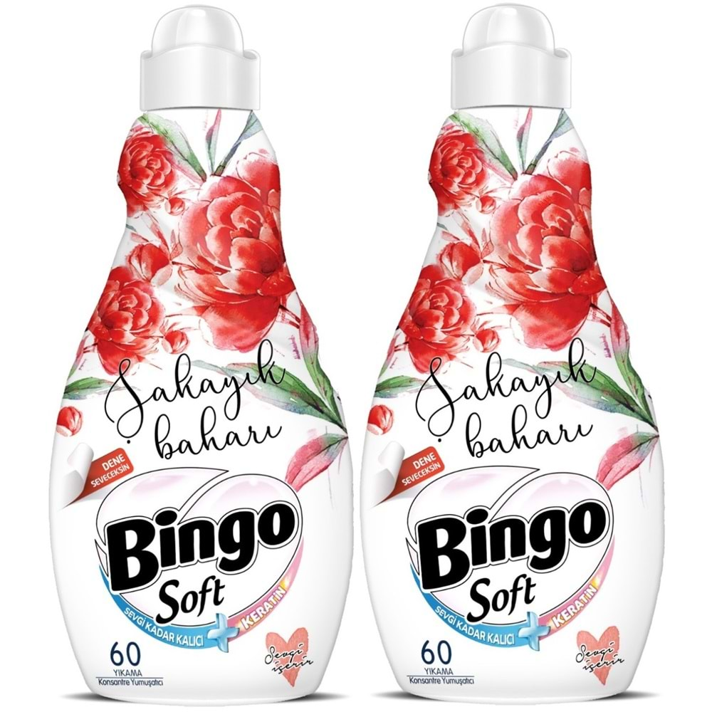 Bingo Soft Çamaşır Yumuşatıcı Konsantre 1440ML Şakayık Baharı (2 Li Set)