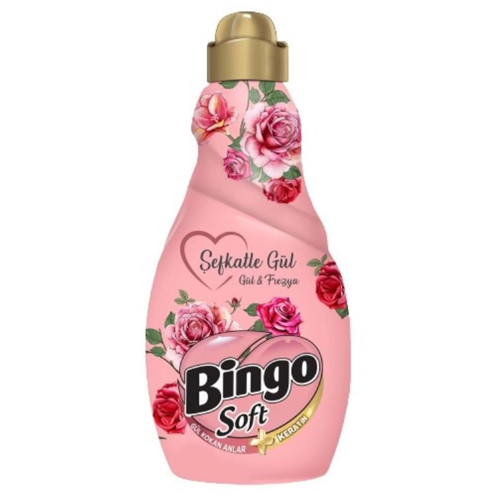 Bingo Soft Çamaşır Yumuşatıcı Konsantre 1440ML Şefkatle Gül (2 Li Set)