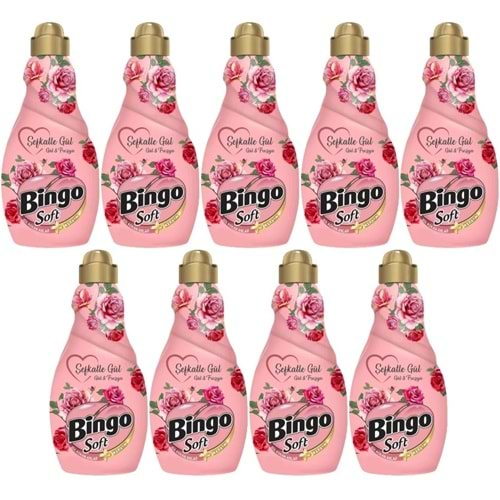 Bingo Soft Çamaşır Yumuşatıcı Konsantre 1440ML Şefkatle Gül (9 Lu Set)