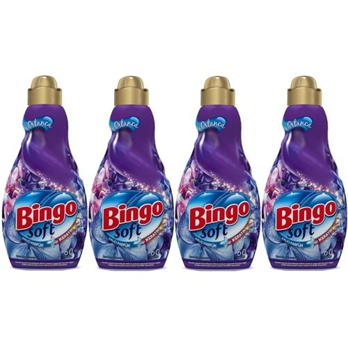 Bingo Soft Çamaşır Yumuşatıcı Konsantre 1440ML Ortanca (4 Lü Set)