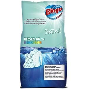 Bingo Matik Toz Çamaşır Deterjanı 36KG Festival Beyazlar ve Renkliler (3PK*12KG) (240 Yıkama)