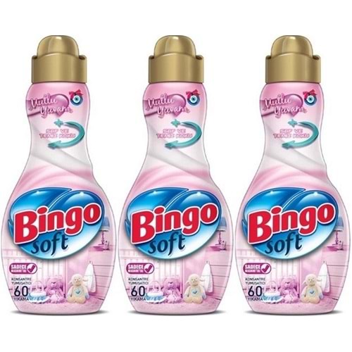 Bingo Soft Çamaşır Yumuşatıcı Konsantre 1440ML Mutlu Yuvam (3 Lü Set)