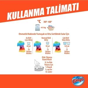 Bingo Giysi Şampuanı 3LT Canlandırıcı Etki 6 Lı Set (300 Yıkama) Tüm Çamaşırlar İçin